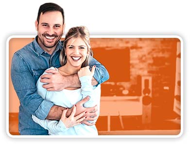 Happy couple in new condo.  Find Condo Insurance.